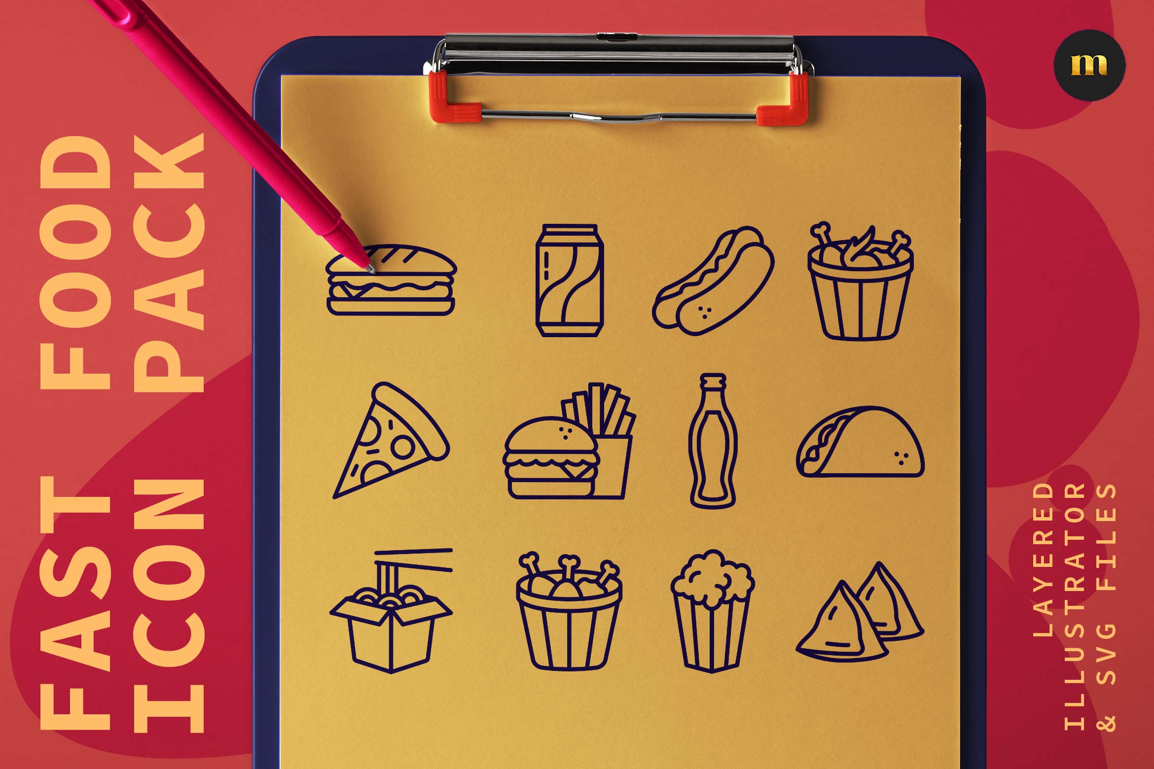 Fast food icon pack